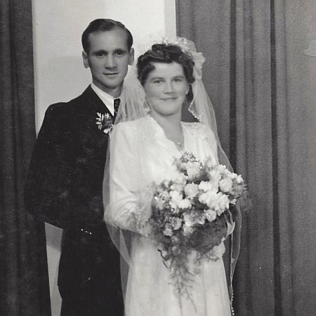 Hochzeitsfoto Gottfried und Irmgard Filler 1948