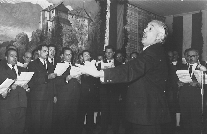 MGV Seerösl Liederwettbewerb mit Chorleiter Franz Babitsch 1960