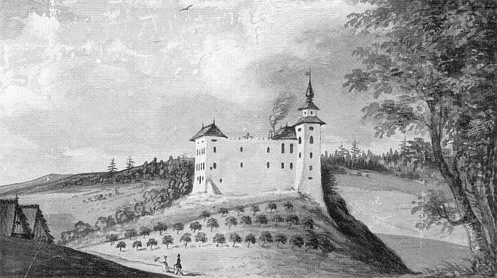 Schloss Drasing - Aquarell von Thaddäus von Lanner 1943
