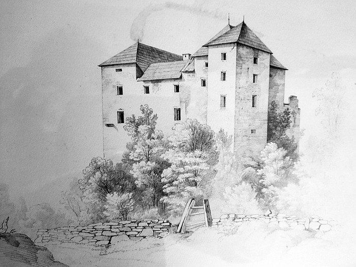Schloss Drasing Aquarell Markus Pernhart um 1860