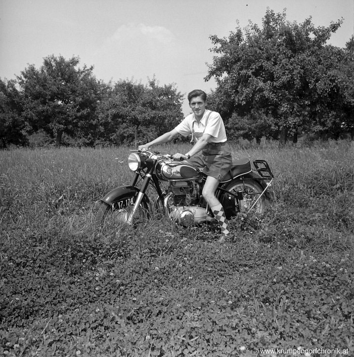 Krumpendorf 1955-1958 Christian Torker auf Horex Motorrad