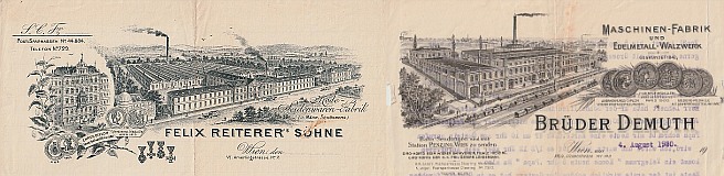 Briefpapier Felix Reiterer´s Söhne und Brüder Demuth ca. 1900