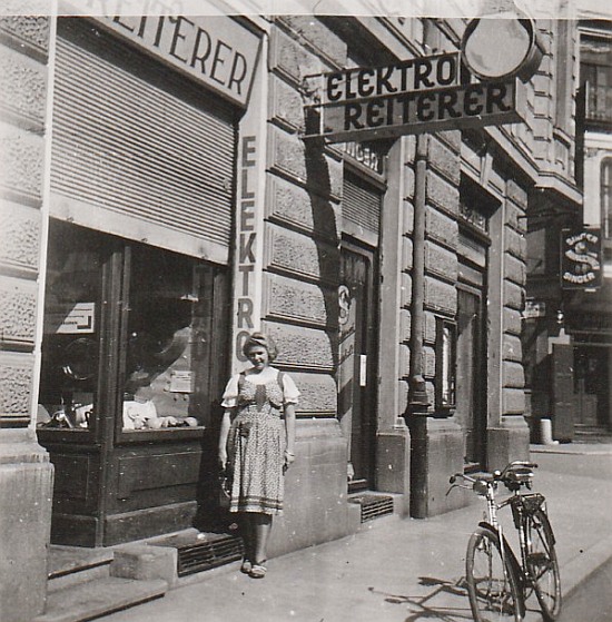 Geschäft Elektro Reiterer in der Bahnhofstraße in Klagenfurt 1940er Jahre
