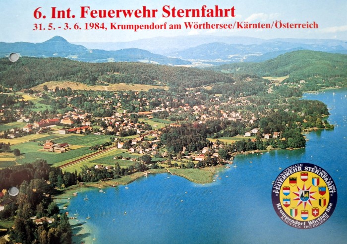 Ankündigung der 6. Int. Feuerwehr-Sternfahrt in Krumpendorf 1984