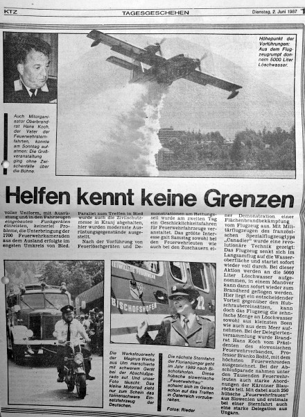 Artikel der KTZ über 7. Sternfahrt in Bled 1987