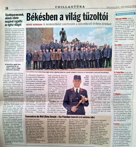 Ungarischer Pressebericht zur Sternfahrt in Gyula 2009