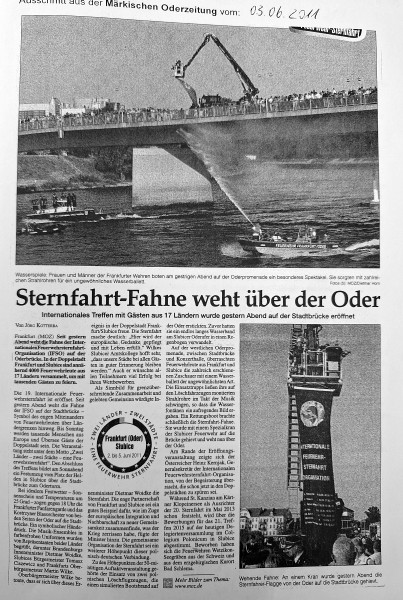 Pressebericht Märkische Oderzeitung über Sternfahrt in Frankfurt und Słubice 2011