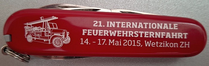 Gastgeschenk Taschenmesser 21. Sternfahrt in Wetzikon / Schweiz 2015