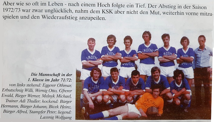 Presse zu Abstieg 1972/73