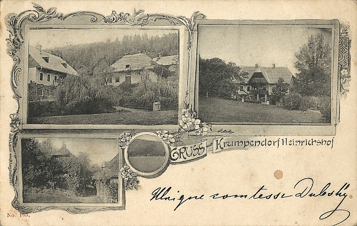 Ansichtskarte von Ulrike Comtesse Dubsky 1898