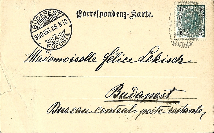 Villa Heinrichshof Korrespondenzkarte Anschrift 1900