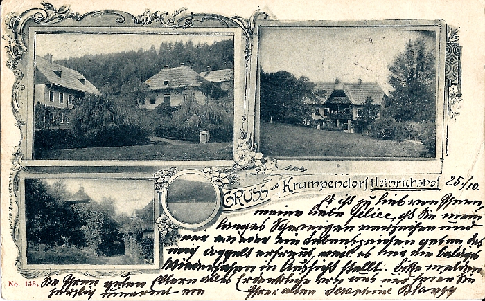 Villa Heinrichshof Korrespondenzkarte Testseite 1900