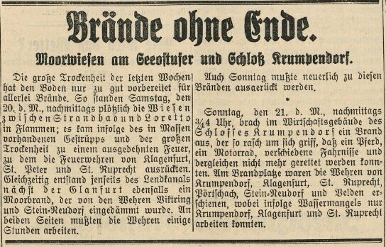 Freie Stimmen Brand Schlossstadl 21.8.1932