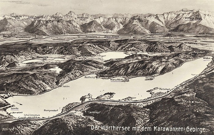 Panorama Wörthersee Karawanken 1930