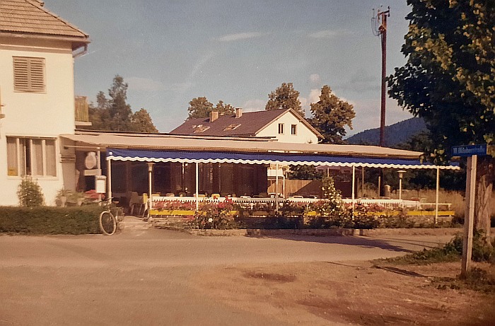 Sitzgarten des Resraurant Rosenheim 1966