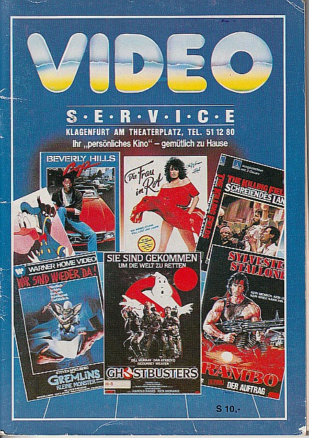 Katalog der Videothek "Video Service" 1986