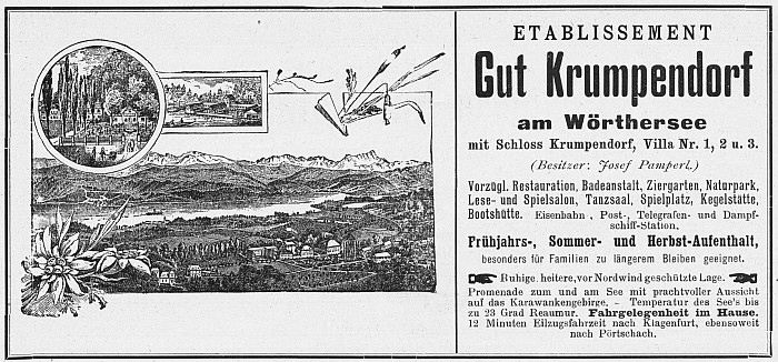 Anzeige Gut Krumpendorf 1898