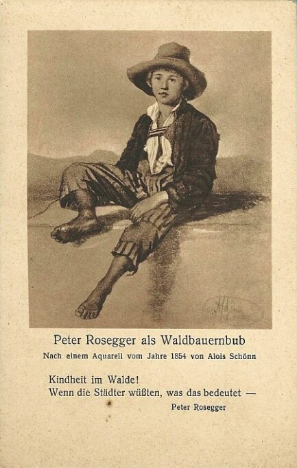 Peter Rosegger als Waldbauernbub - Aquarell Alois Schönn 1854