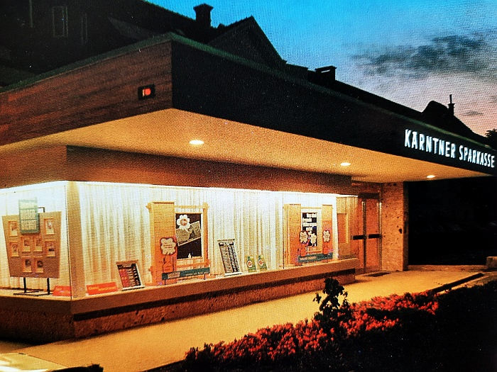 Neu eröffnete Filiale der Kärntner Sparkasse in Krumpendorf 1971 - Hauptstraße 149